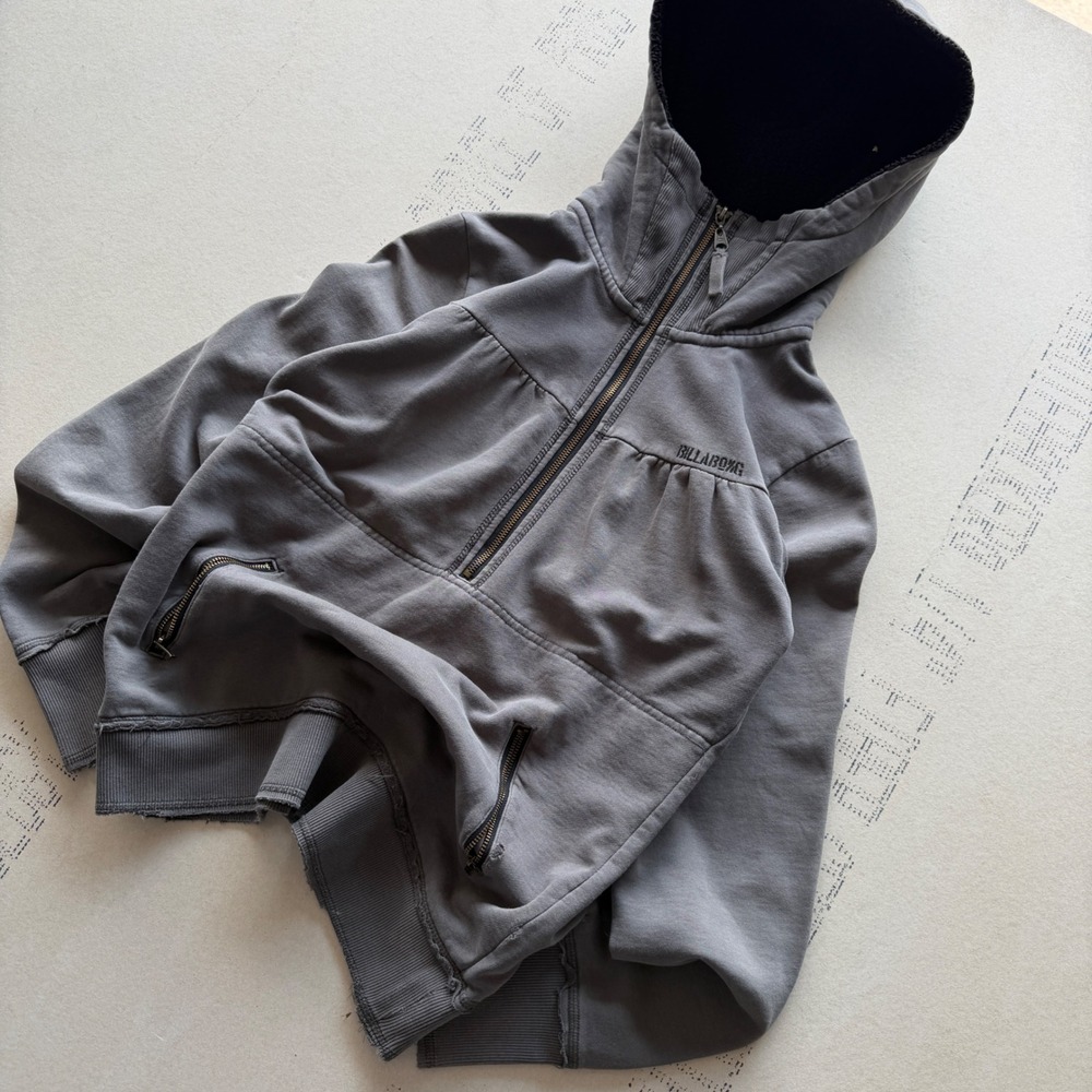 Y2K GRAIL Billabong Scuba‎ Sherpa Lined Thrashed ZipUp Hoodie